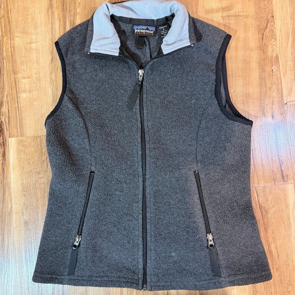 Patagonia Synchilla Women’s Gray Full Zip Fleece Vest Polartec Outdoorsy Size S